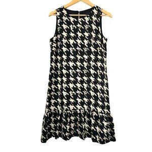 J.Crew Flounce 100% Silk dress in wolfstooth print preppy sz 4T‎